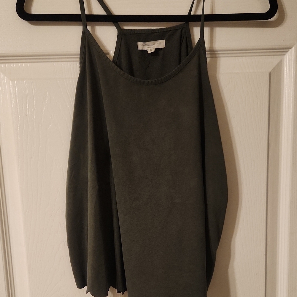 Women's Olive Green Sleeveless Top